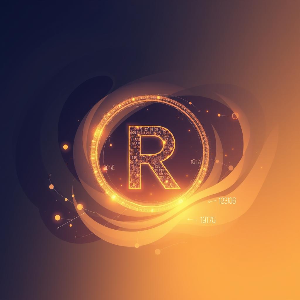 Стилизованная буква 'R' из облака данных, символизирующая актуальность в AI